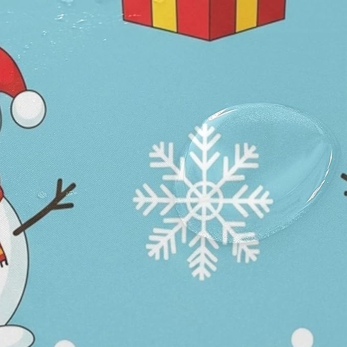 Snowflake Christmas Blue Shower Curtain Liner 72×72 inch - Image 4