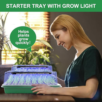 Seed Starter Tray with Timed Grow Light, 2 Pack 80 Cells Plant Starter Tray - Image 4