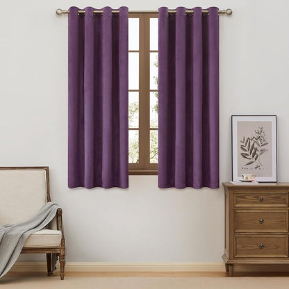 BULBUL Violet Velvet Curtains 72 inch Luxury Elegant Purple Living Room Curtain by ModernShinyVelvetCurtains