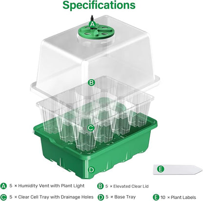 Bonviee 5 Packs Seed Starter Tray - Image 2