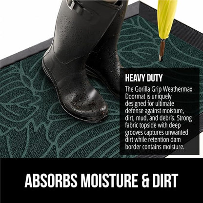GORILLA GRIP 100% Waterproof All-Season WeatherMax Doormat, US Designed Natural - Image 5