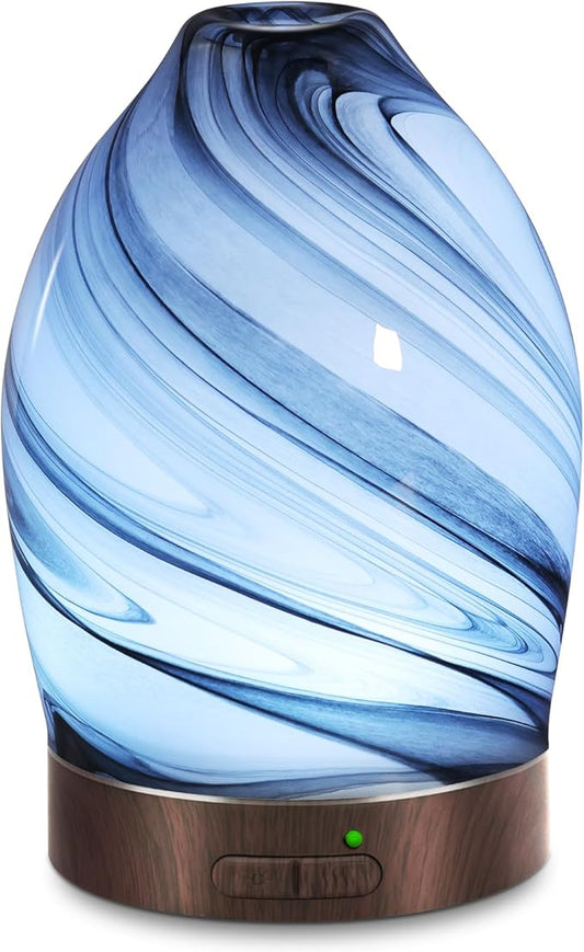 Essential Oil Diffuser Aromatherapy Diffuser -150ml Art Glass Aroma Diffuser by EQUSUPRO
