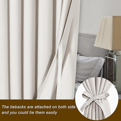 Hiasan Patio Sliding Door Curtain Panel, Ivory Room Divider Grommet Blackout - Image 3