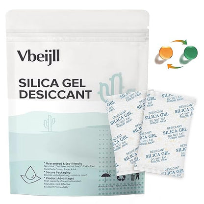 1 Gram Color-Indicating Silica Gel Packets, Premium Food Grade Desiccant by Vbeijll