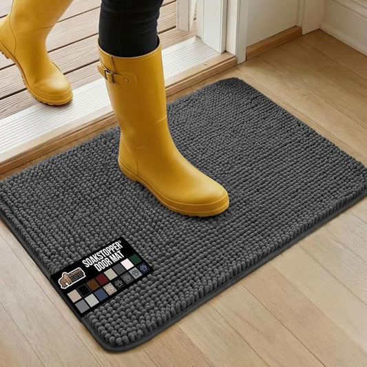 GORILLA GRIP SOAKSTOPPER Dog Door Mat, Machine Washable Rug Absorbent Doormat by GorillaGrip