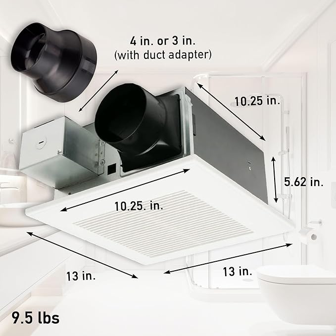 Panasonic WhisperFit Retrofit Ceiling Mount Bathroom Exhaust Fan, 50-80-110 CFM - Image 2