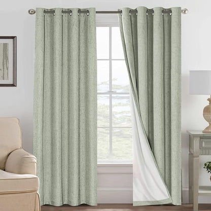 H.VERSAILTEX Linen Blackout Curtains 108 Inches Long 100% Absolutely Blackout by HVERSAILTEX