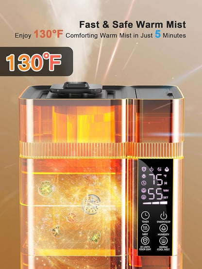 13L/3.4Gal Humidifiers for Bedroom, Ultrasonic Warm & Cool Mist Humidifier - Image 3