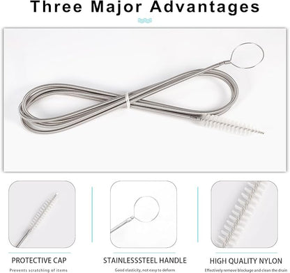 CiaraQ Bottle Cleaning Brushes, 8 Inch Nylon Tube Brush Set & A Flexible Long - Image 2