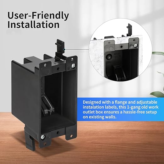 Black Switch Outlet Box 1-Gang Extra Deep, 14 Cu In High-Grade Fire Rated - Image 2