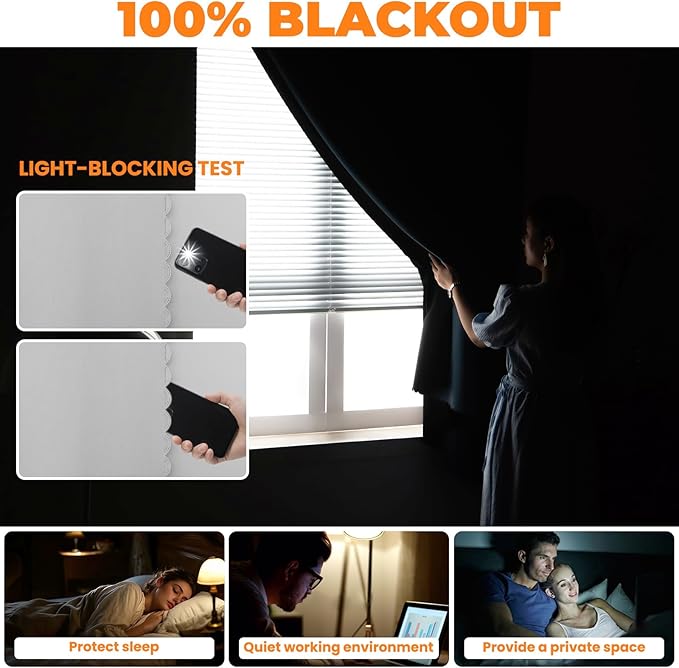 Adhesive Curtain 100% Blackout No-Drill Easy Install - Image 3