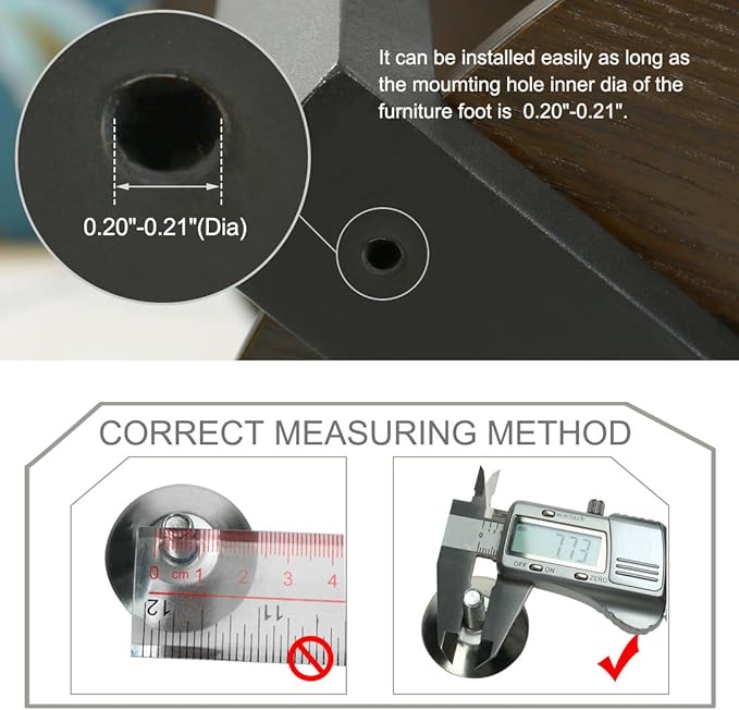 uxcell M6 x 25 x 30mm Screw on Furniture Glide Leveling Feet Adjustable Leveler - Image 3