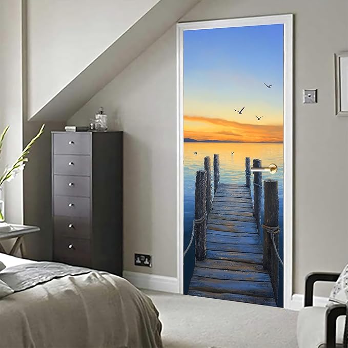 3D Door Stickers, Peel and Stick Vinyl Wallpaper, Self-Adhesive Mural Door Cover - Image 6