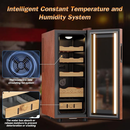 Electric Humidor with Leather-35L Cooling & Heating Humidor, Smart Touch - Image 4