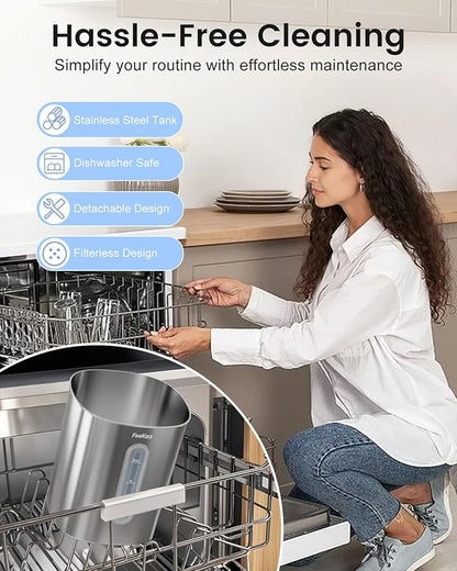 Feekaa Stainless Steel Humidifier, Easy Clean Dishwasher Safe, 4L/1Gal Cool - Image 3