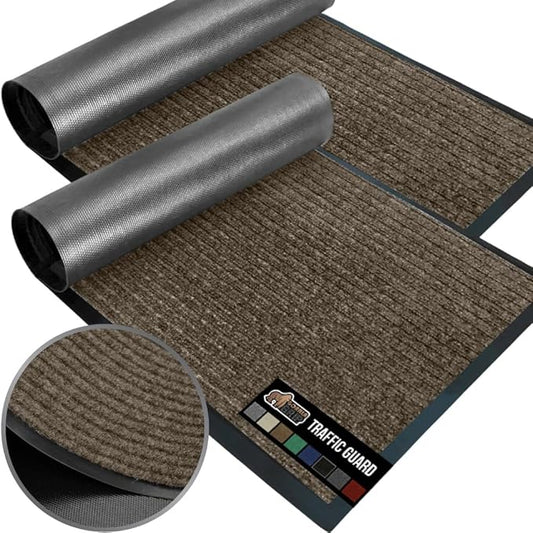 GORILLA GRIP Waterproof Traffic Guard Door Mat, 2 Pack Heavy Duty Entryway Mats by GorillaGrip