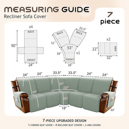 Arfntevss Waterproof Recliner Sectional Couch Covers - Image 5