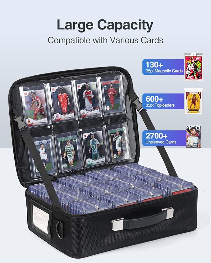 Luxtude Trading Card Storage Box w/Adjustable Dividers, Large Top Loader Card - Image 5
