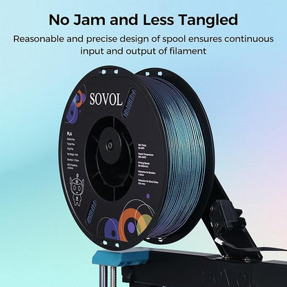 Sovol Silk PLA Filament with Blue Glitter 1kg 1.75mm, Color Changeable 3D - Image 4