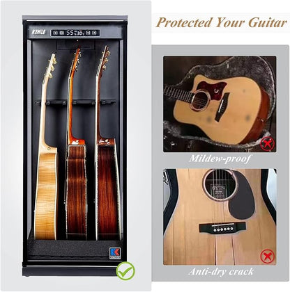 Guitar Display Case with Humidity Control, 270° Tempered Glass - Image 5