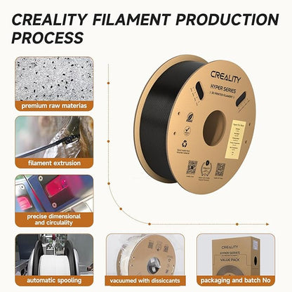 Official CREALITY Hyper PLA Filament 1.75mm Black & White 2KG, 30-600mm/s High - Image 3