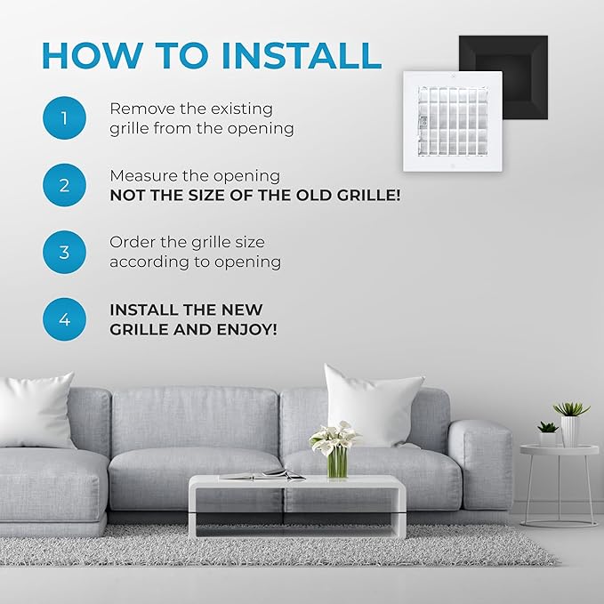 Aluminum 6 x 6 Inch Air Vent Covers Wall AC Grille – Premium Register Vent - Image 6
