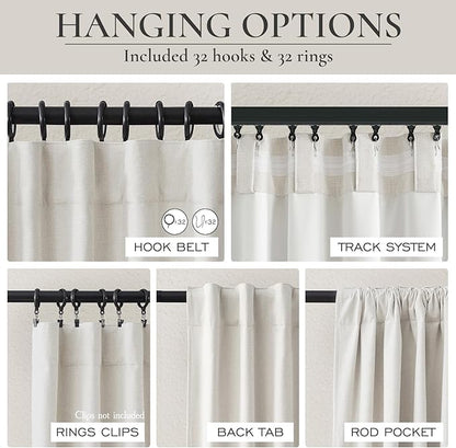 Birch Lush Decor Curtains for 104-106 Inch Windows 2 Panel Sets, 104 Inch Tall - Image 3