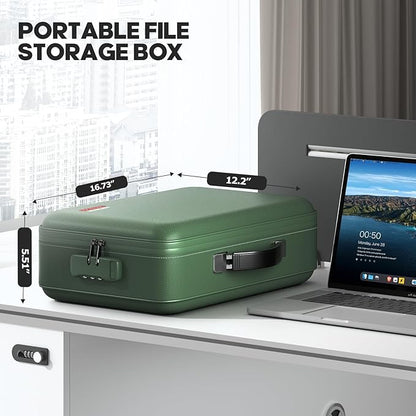 Fireproof Document Box, Hard Case Highly Flame-Resistant Fire Proof Waterproof - Image 6