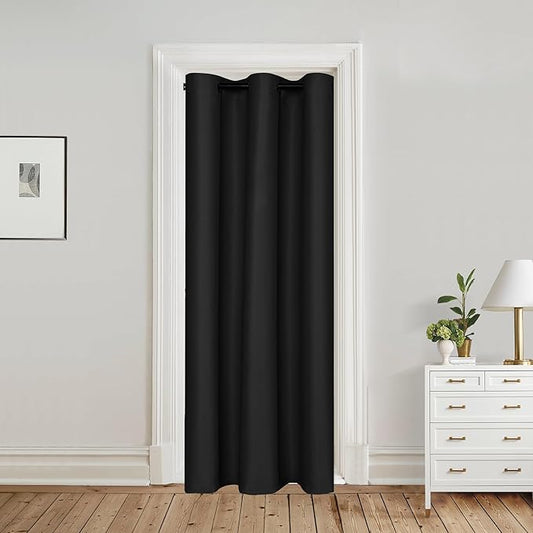 Hiasan Blackout Curtains for Doorways and Closets, 1 Drape Panel Sewn by Hiasan