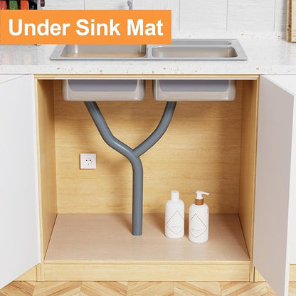 FLPMIX Large Cabinets Shelf Liner: 22" x 300" Clear Waterproof Under Sink Mat - Image 3