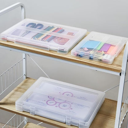 8 Pack Paper Storage Boxes, 8.5 x 11 Plastic Portable Project Case - Image 7