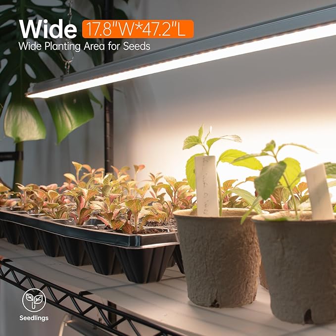 Bstrip Indoor Greenhouse with Grow Light, 5 Tier 47.2"x17.8"x71" Metal Shelf - Image 7