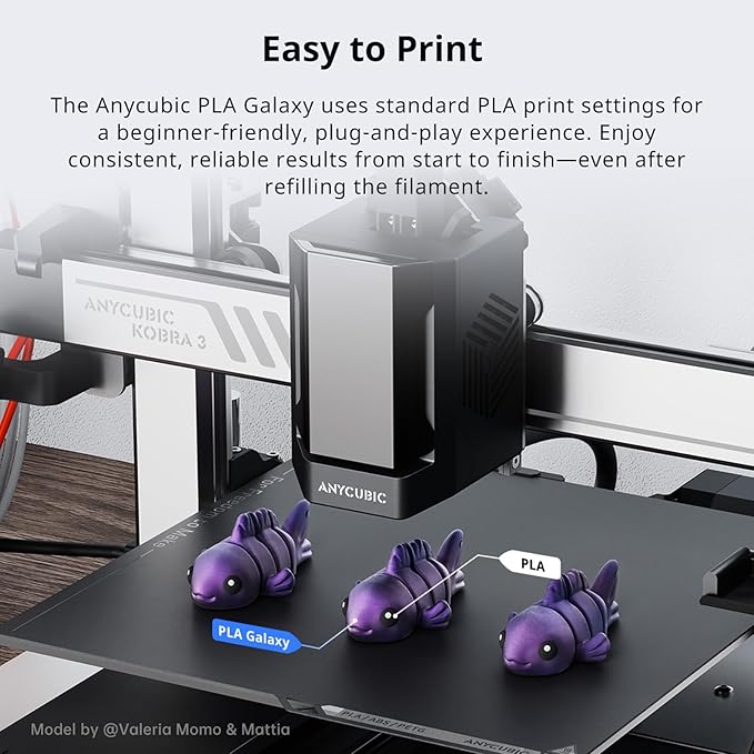 ANYCUBIC Galaxy PLA 3D Printer Filament, Sparkle Glitter PLA, 3D Printing PLA - Image 6