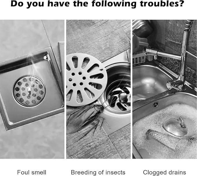 2 Pieces Floor Drain Cover Silicone Tub Stopper, 6x6 Inch Anti-Odor Deodorizing - Image 5