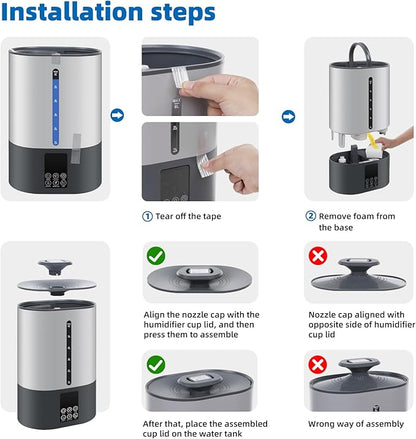 6L Humidifiers for Bedroom Large Room Home, Cool and Warm Humidifiers for Baby - Image 2