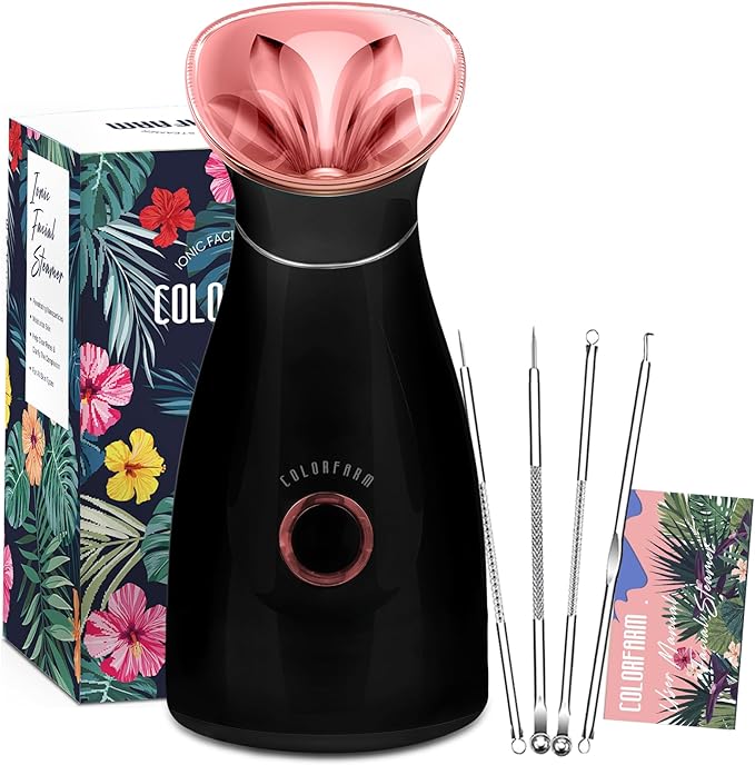 Colorfarm Facial Steamer Nano Ionic: Face Steamer Deep Cleaning Unclogs Pores by Colorfarm