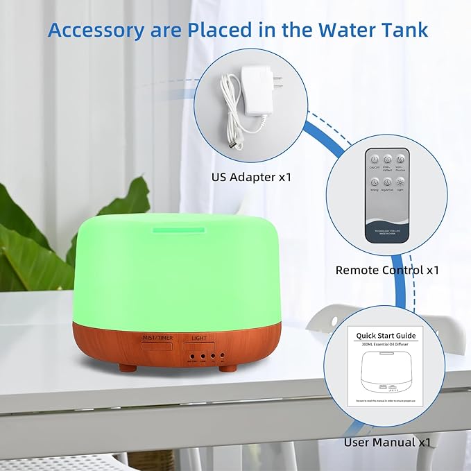 300ML Essential Oil Diffuser, Small Room Aromatherapy Diffuser, Quiet 8H - Image 7