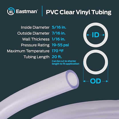 Eastman 5/16 Inch ID PVC Clear Vinyl Tubing, 20 Foot Length - Image 4