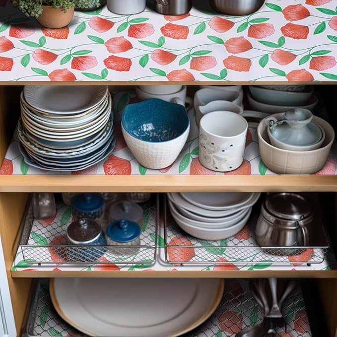 2 Rolls 12" W x 120" L Floral Drawer and Shelf Liner - Image 8