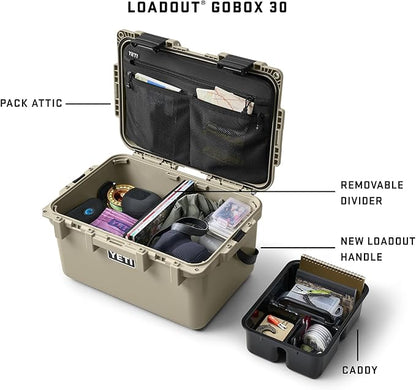YETI LoadOut 30 GoBox Divided Waterproof Cargo Case, Dry Box, Camera Case - Image 2