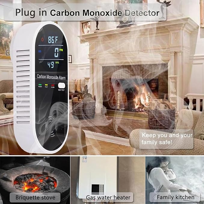 3-in-1 Carbon Monoxide Detector, Carbon Monoxide Detector Plug in Wall - Image 7
