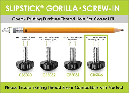 Slipstick Gorilla Outdoor Adjustable Furniture Levelers Weatherproof Screw in - Image 5