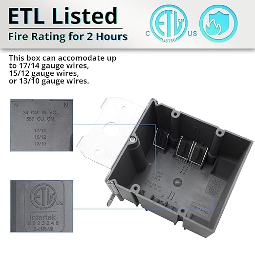 MAKERELE 2 Gang Adjustable Outlet Box, 34Cu.in. Plastic Electrical Box - Image 4