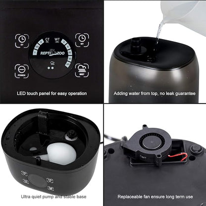 REPTI ZOO 4L Reptile Fogger Mister Tank, Terrariums Digital Tank Timing - Image 3
