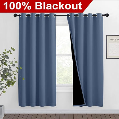 NICETOWN Full Shade Curtain Panels 72 inches Long, Pair of Energy Smart & Noise - Image 2