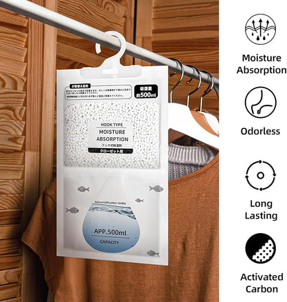 Hanging Moisture Absorbers, Portable Dehumidifier Bags, Fragrance Free Humidity - Image 5