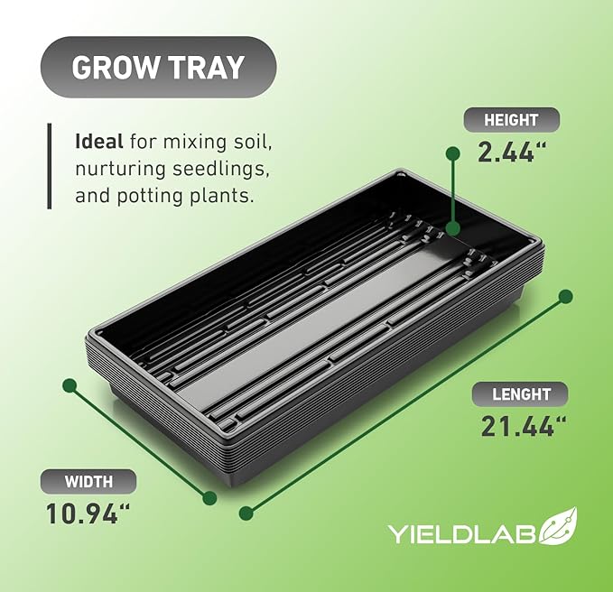 10x20 Inch Black Plastic 5 Pack Plant Propagation Tray – Growing Trays - Image 2