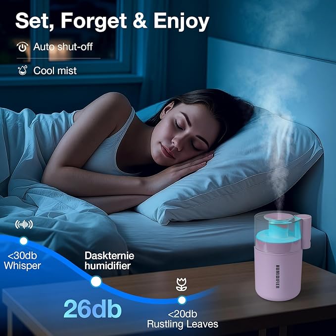Portable Mini Humidifier, 180ml USB Cool Mist Small Humidifiers - Image 8