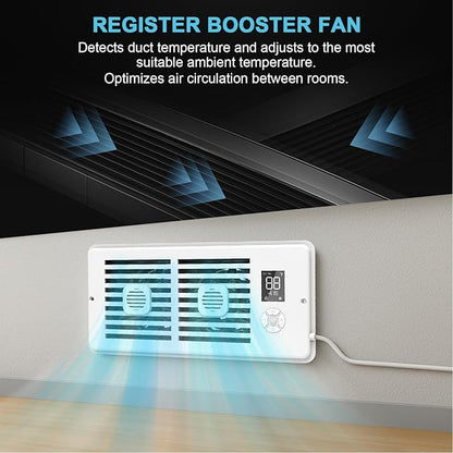 Register Booster Fan for 4" x 10" Vents Only, 10 Speeds to Control Cool & Warm - Image 3