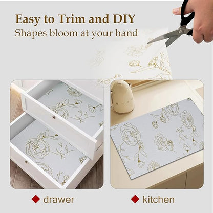 Moriah Shelf Liner Non Adhesive, Kitchen Drawer Liner Non Slip Waterproof - Image 5